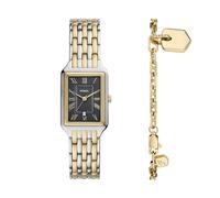 Fossil Reloj Raquel para Mujer, Movimiento de Cuarzo de Tres Agujas con Correa de Acero Inoxidable, Conjunto Tono Dorado y Plateado, 23 mm
