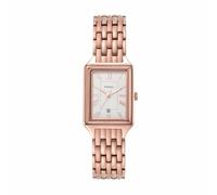 Fossil Reloj Raquel para mujer, movimiento de cuarzo de tres agujas con correa de acero inoxidable, Tono oro rosa y blanco, 23 mm
