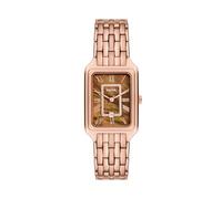 Fossil Reloj Raquel para Mujer, Movimiento de Cuarzo de Tres Agujas con Correa de Acero Inoxidable, Tono Dorado y marrón, 26 mm