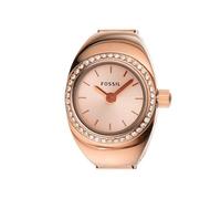 Fossil Reloj Ring para Mujer, Movimiento de Cuarzo a Dos Agujas con Correa de Acero Inoxidable