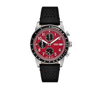 Fossil Reloj Analógico para Hombre de Cuarzo con Correa en Cuero FS6086, Rojo Oscuro