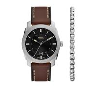 Fossil - Reloj y Correa de Piel marrón con Tres Agujas para Hombre, Color marrón