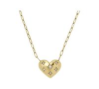 Fossil Sadie JF04856710 - Collar de acero inoxidable dorado para Mujer, Talla única, Acero inoxidable, No es una piedra preciosa, Azafrán Dorado