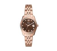 Fossil Scarlette Reloj para Mujer, Movimiento de Cuarzo con Correa de Acero o Piel, Bronceado Cálido, 32MM