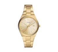 Fossil Scarlette Reloj para Mujer, Movimiento de Cuarzo con Correa de Acero o Piel, Tono Dorado, 38MM
