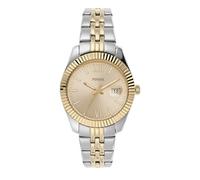 Fossil Scarlette Reloj para mujer, movimiento de cuarzo con correa de acero o piel, Tono dorado y plateado, 32MM