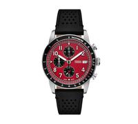 Fossil Sport Tourer - Reloj cronógrafo de Cuero Negro para Hombre, Negro -