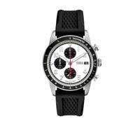 Fossil Sport Tourer - Reloj cronógrafo de silicona negra para hombre, Negro -