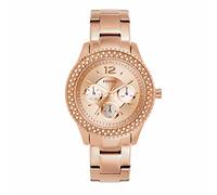 Fossil Stella Reloj para mujer, movimiento cronógrafo con correa de acero o piel, Tono oro rosa, 38MM