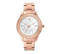 Fossil Stella Reloj para mujer, movimiento de cuarzo con correa de acero o piel, Tono oro rosa, 37MM