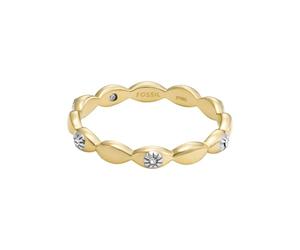 Fossil Sutton Gold JF047967107 - Anillo de acero inoxidable para mujer, Acero inoxidable, Sin piedras preciosas