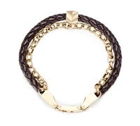 Fossil Textura Casual Pulsera de Piel o Acero para Hombre con Imán, Cierre Desplegable o Hebilla
