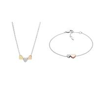 Fossil Tri-Tone para Mujer, Pendientes, Collar, Pulsera