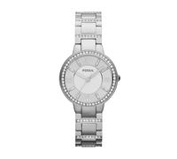 Fossil Reloj para mujer Virginia — cuarzo, correa acero o piel, tono plateado 30 mm