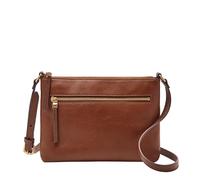 Fossil Wiley - Bolso bandolera de piel con solapa para mujer, Brown, Talla única