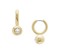 Fossil Pendientes de latón dorado para Mujer, JA7254710, Talla única, Latón, Sin piedra preciosa, Dorado Brillo De Sol