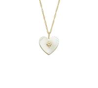 Fossil Women's gold tone Stainless Steel with lobster clasp closure heart shaped pendant necklace