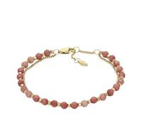 Fossil Pulsera multihebra para Mujer All Stacked Up con rodocrosita rosa, JF04682710, Rojo Claro