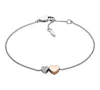 Fossil Pulsera de cadena fina en acero inoxidable con cierre de langosta para mujer