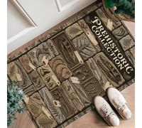 Fossils - Alfombra de pasillo de estilo vintage natural, diseño de hojas, huesos, otoño, marrón, de pelo bajo, esponja, estética, alfombra rectangular para cocina, entrada, mesita de noche, lavandería