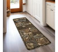 Fossils - Alfombra rectangular de pelo bajo, diseño vintage de hojas y huesos, color marrón otoñal, 2 x 5 pies
