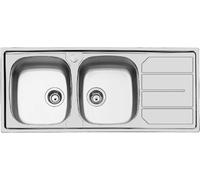 FOSTER 1812162 Fregadero 2 Bañeras SX Con Escurridor S1000 Std Inox 116 CM
