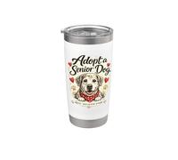 Foster Dog Parents Refugio Perro Amor Corazón Rescate Seniors Perro Vaso térmico de acero inoxidable de doble pared