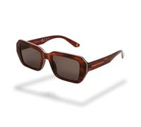 Foster Grant French Connection Mabel gafas de sol mujer - montura cuadrada de plástico marrón, lentes de policarbonato tintadas, protección UV400, resistentes a arañazos y golpes, montura ligera