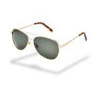 Foster Grant gafas de sol aviador unisex - montura metálica dorada doble puente, cristales ahumados polarizados, antirrayaduras & UV400