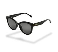 Foster Grant gafas de sol mujer polarizadas - montura redonda negra con detalle logo dorado, cristales polarizados antirrayaduras & UV400