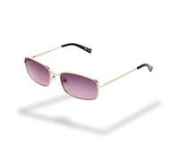 Foster Grant gafas de sol mujer rectangulares - montura metálica fina dorada, cristales ahumados & UV400 para un look urbano