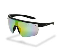 Foster Grant IRONMAN Shield gafas de sol hombre - montura shield negra, lentes rojo espejadas, protección UV400, resistentes a rayaduras y golpes, montura sport ligera