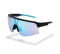 Foster Grant IRONMAN Shield gafas de sol unisex - montura negra, lentes turquesa espejadas, protección UV400, resistentes a rayaduras y golpes, montura sport ligera