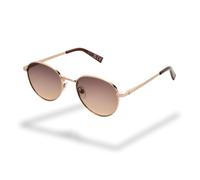 Foster Grant Prestige gafas de sol mujer - montura redonda metálica bronce con cristales degradados marrones, antirrayaduras & UV400