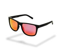 Foster Grant Wrangler Back Trail gafas de sol hombre - polarizadas negro, montura cuadrada retro, cristales rojos espejados, plástico reciclado & protección UV400