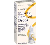 Foster & Thrive Gotas de eliminación de cerumen, suaviza y afloja el exceso de cera, seguro, suave y no irritante, peróxido de carbamida 6.5%, 0.5 onzas