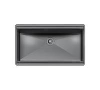 Foster Vasca Milanello 750 S/Top Gunmetal - 1034856 Fregadero Bajo encimera | Fregadero bajo encimera de 79x47 cm, acabado Gunmetal, 1 cubeta, profundidad 200 mm, válvula y sifón incluidos