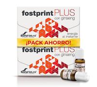 Fostprint Plus con ginseng, pack 2 x 20 viales, Soria Natural | Jalea real y ginseng - Vitaminas del grupo B - Biotina y L-carnitina - Cansancio y fatiga - Memoria y concentración
