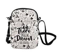 FOTAP Bolsa cruzada con texto en inglés «There Will Be Drama» para regalo de vida escénica, musicales, actor y actriz, Bedrama Cb UK