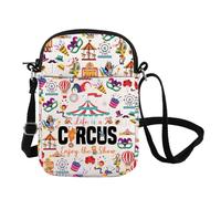 FOTAP Bolsa cruzada inspirada en Circus Showman, regalo temático para amantes del circo, bolsa de mensajero, regalo para amantes del carnaval, The Show Cb Uk, INCHES