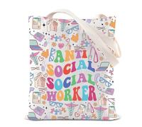 FOTAP Bolsa de mano antisocial para trabajador social, regalo para voluntarios, bolsa de compras LSW MSW LCSW, Trabajador social Uk2, INCHES