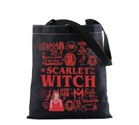 FOTAP Bolsa de mano de bruja para mujer, bolsa de maquillaje de película Hero - Wanda Witch Mocie Merch, S Witch Blk T UK, 14.9x13.7 inches