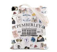 FOTAP Bolsa de mano inspirada en el orgullo Jane para regalo literario, novelas, lectores, regalo para amantes de los libros, Pride House Uk2, INCHES