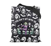 FOTAP Bolsa de regalo de personajes de terror con texto en inglés "You Can't Sit With Us" para Halloween, películas de miedo, regalo de Halloween Killer Friends bolsa de la compra, With Us Uk2