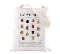 FOTAP Bolso de mano de identificación de mariquitas, para amantes de las mariquitas, bolsa de hombro para investigadores de animales, bolso de mano de buena suerte, regalo de mariquita, Ladybird Reino