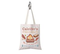 FOTAP Calcifer's Bed & Breakfast - Bolsa de mano para amantes del anime, regalo para mujeres, madre, mejor amiga, White, 14.56INCHS