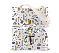 FOTAP Camp Half Blood Inspire Bolsa de mano Percy Fans Regalos de mitología griega Look I Didn't Want To Be A Half Blood Handle Bag, White, 14.56INCHES