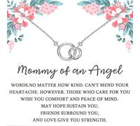 FOTAP Collar conmemorativo de aborto espontáneo Regalos de mamá de un ángel Regalo de bebé muerto Círculos entrelazados Joyería de recuerdo de duelo, S, Cobre, Sin gemas.