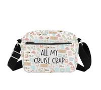 FOTAP Cruise Vacation Messenger Bag All My Cruise Crap - Bolso cruzado para vacaciones de verano, viajes, regalo de vida en la playa, Crap Hb Reino Unido, INCHES