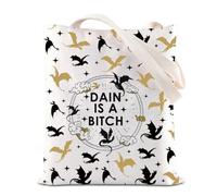 FOTAP FW Merch Bag FW - Bolsa de maquillaje inspirada en FW, regalo de fantasía romántica, bolsa de maquillaje Dain Is A B*tch, Blanco, Dain T